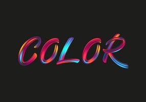 Color lettering on black background vector