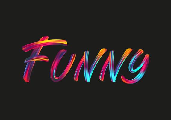 Funny lettering on black background