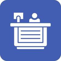 Reception Glyph Round Corner Background Icon vector