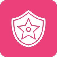 Sheriff Glyph Round Corner Background Icon vector