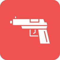 Gun Glyph Round Corner Background Icon vector