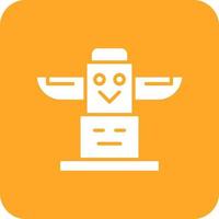 Totem Glyph Round Corner Background Icon vector
