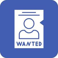 Wanted Glyph Round Corner Background Icon vector