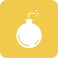 Bomb Glyph Round Corner Background Icon vector