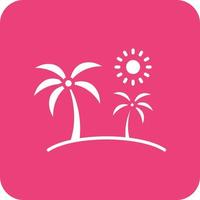 Island Glyph Round Corner Background Icon vector