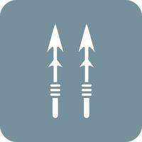 Harpoon Glyph Round Corner Background Icon vector