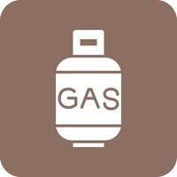 Gas Cylinders Glyph Round Corner Background Icon vector