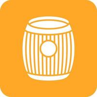 Barrel Glyph Round Corner Background Icon vector