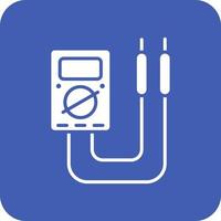 Multimeter Glyph Round Corner Background Icon vector