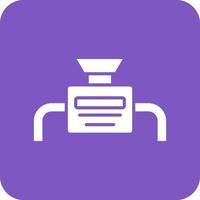Crusher Glyph Round Corner Background Icon vector