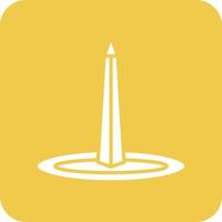 Obelisk Of Buenos Aires Glyph Round Corner Background Icon vector