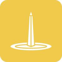 Obelisk Of Buenos Aires Glyph Round Corner Background Icon vector