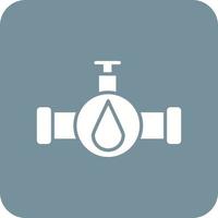 Industry Pipe Glyph Round Corner Background Icon vector