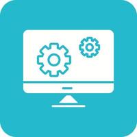 Cad Engineering Glyph Round Corner Background Icon vector