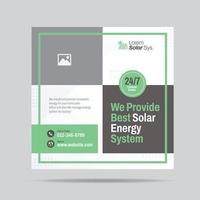 Solar Energy system Social Media Post Template Design and  Renewable energy web banner design vector