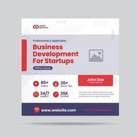 Business Development for Startup Social Media post  or Grow Your Business Online Course web banner vector