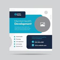 Mental Health Development Social Media Post or phycological treatment banner vector