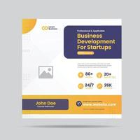 Business Development for Startup Social Media post  or Grow Your Business Online Course web banner vector