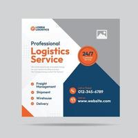 Shipment and Logistics service social media post design or Courier and delivery post templates vector