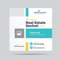 Real Estate Service Social Media post Design or Real estate agent social post design vector