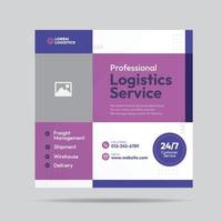 Shipment and Logistics service social media post design or Courier and delivery post templates vector