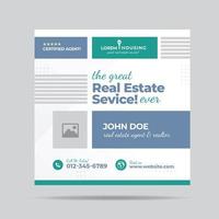 Real Estate Service Social Media post Design or Real estate agent social post design vector