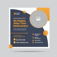 Retirement Planning Social Media post design or Senior investment and insurance post design vector