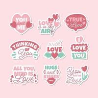 Free Vector  Vintage valentine's stickers