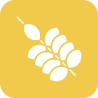 Wheat Glyph Round Corner Background Icon vector