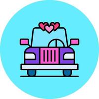 diseño de icono creativo de coche de boda vector