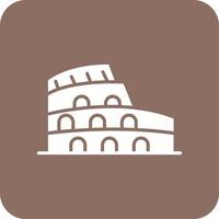 Colosseum Glyph Round Corner Background Icon vector