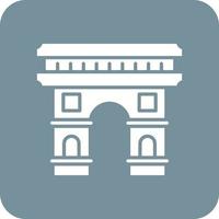 Arc De Triomphe Glyph Round Corner Background Icon vector