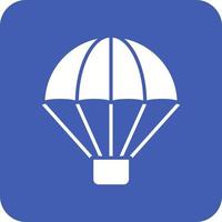Army Parachute Glyph Round Corner Background Icon vector
