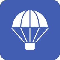 Army Parachute Glyph Round Corner Background Icon vector