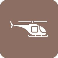 Army Helicopter Glyph Round Corner Background Icon vector