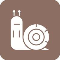 Snail Glyph Round Corner Background Icon vector