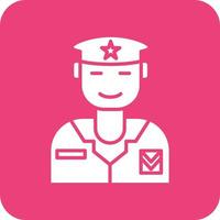 Army Captain Glyph Round Corner Background Icon vector