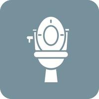 Toilet Glyph Round Corner Background Icon vector