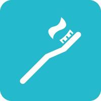 Toothbrush Glyph Round Corner Background Icon vector