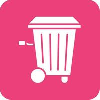 Trash Bin Glyph Round Corner Background Icon vector