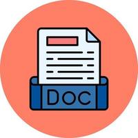 Doc File Format Creative Icon Design vector