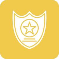 Sheriff Badge Glyph Round Corner Background Icon vector