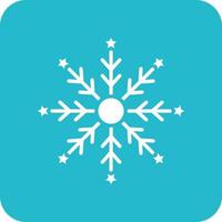 Snowflake Glyph Round Corner Background Icon vector