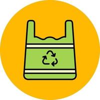 diseño de icono creativo de bolsa de plástico reciclada vector