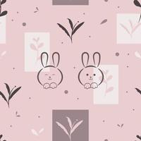 Vector seamless pattern cute bunny rabbit design for scrapbooking background