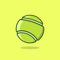 ilustración de pelota de tenis en estilo de dibujos animados sobre fondo aislado vector