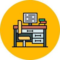 Office Desk Creative Icon Design vector