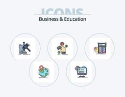 Business And Education Line Filled Icon Pack 5 Icon Design. shopping. shop. payment. statistics. presentation vector