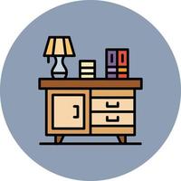 Bedside Table Creative Icon Design vector