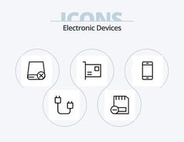 Devices Line Icon Pack 5 Icon Design. drive. computers. hardware. hardware. devices vector